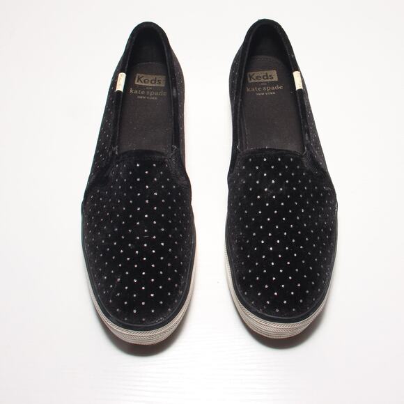 Keds X Kate Spade New York Triple Decker Glitter Velvet Sneakers Size 8.5 - Picture 4 of 9